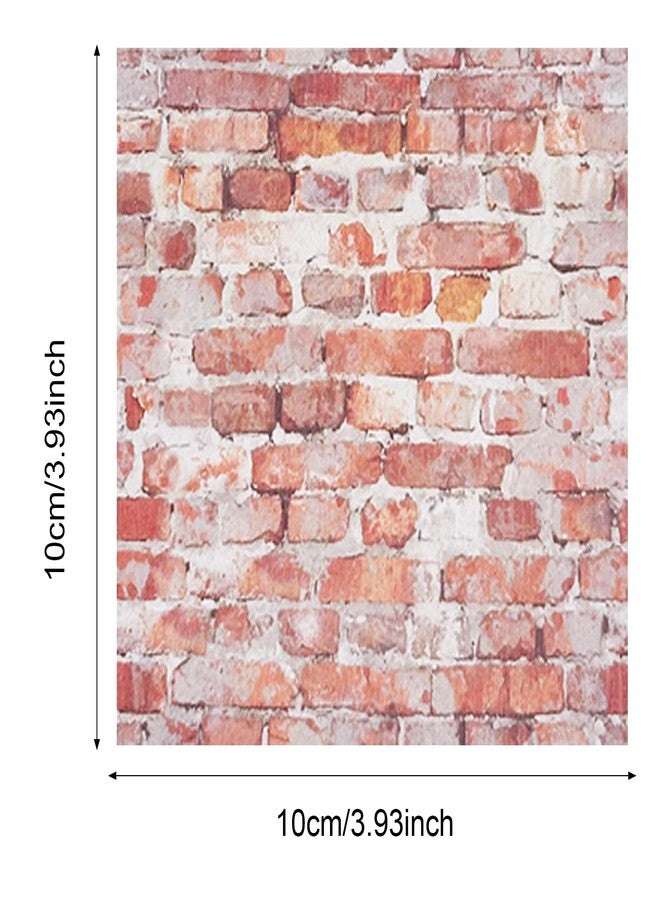 Attuslla 16 PCS Miniature Mini House Floor Tiles Self Adhesive Floor Tiles Faux 3D Brick Wall Paper Sticker for Mini House Decoration, 3.94 Inch (Red Brick A) - Image 5
