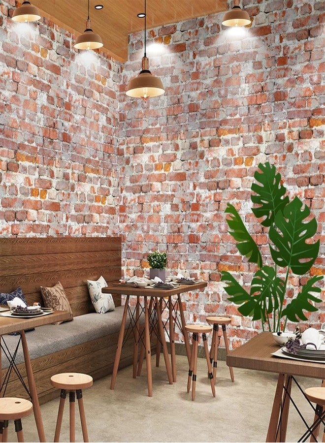 Attuslla 16 PCS Miniature Mini House Floor Tiles Self Adhesive Floor Tiles Faux 3D Brick Wall Paper Sticker for Mini House Decoration, 3.94 Inch (Red Brick A) - Image 3