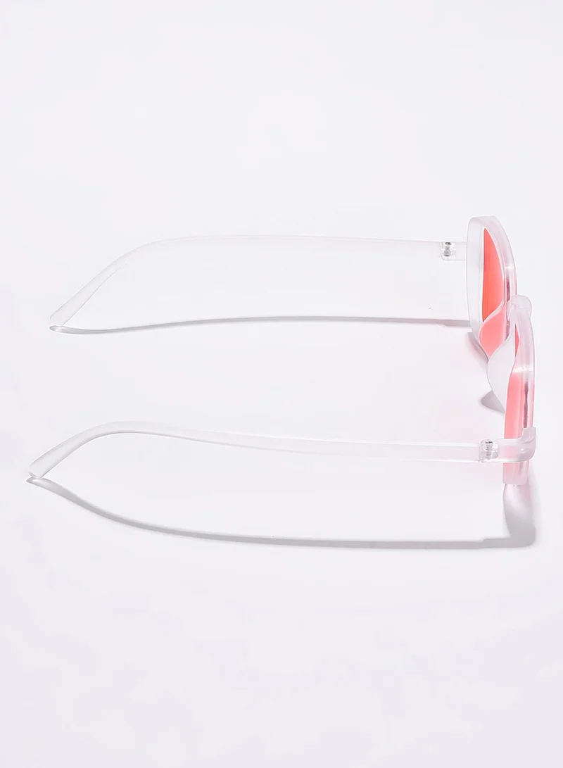 Haute Sauce Orange Lens White Wayfarer Sunglasses