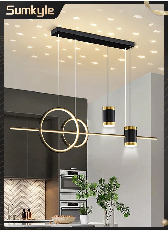 Sumkyle LED Modern Wave Shape Pendant Light 45W Dimmable Chandelier Hanging Lighting Fixture Black Chandeliers For Dining Room Restaurant Kitchen Island Table  - Image 1