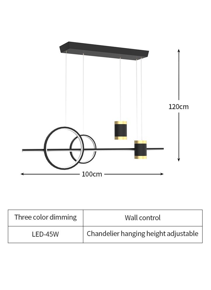 Sumkyle LED Modern Wave Shape Pendant Light 45W Dimmable Chandelier Hanging Lighting Fixture Black Chandeliers For Dining Room Restaurant Kitchen Island Table  - Image 2