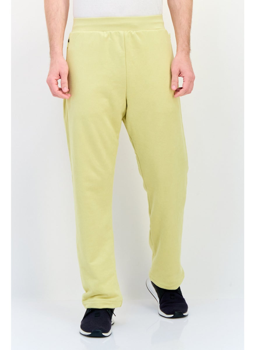 Adidas Men Sportswear Fit Basketball Sweatpants, Light Yellow  - Image 1