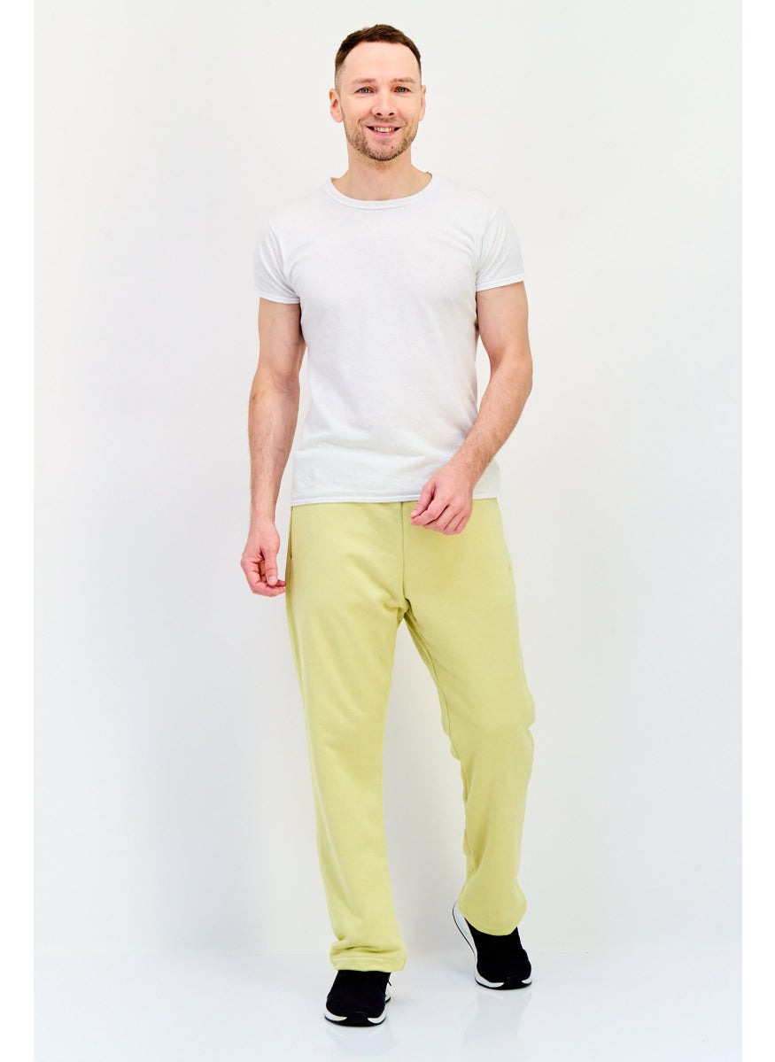 Adidas Men Sportswear Fit Basketball Sweatpants, Light Yellow  - Image 4