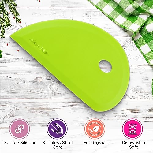 Zoie + Chloe Multipurpose Silicone Bowl Scraper - Dough Scraper for Cleaning Mixing Bowls, Baking Pan - Silicone Scraper Spatula For Painting, Smoothing, Frosting, Cake Decorating - Yellow, 7x3.75" - Image 3