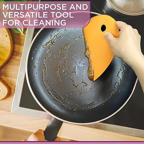 Zoie + Chloe Multipurpose Silicone Bowl Scraper - Dough Scraper for Cleaning Mixing Bowls, Baking Pan - Silicone Scraper Spatula For Painting, Smoothing, Frosting, Cake Decorating - Yellow, 7x3.75" - Image 5
