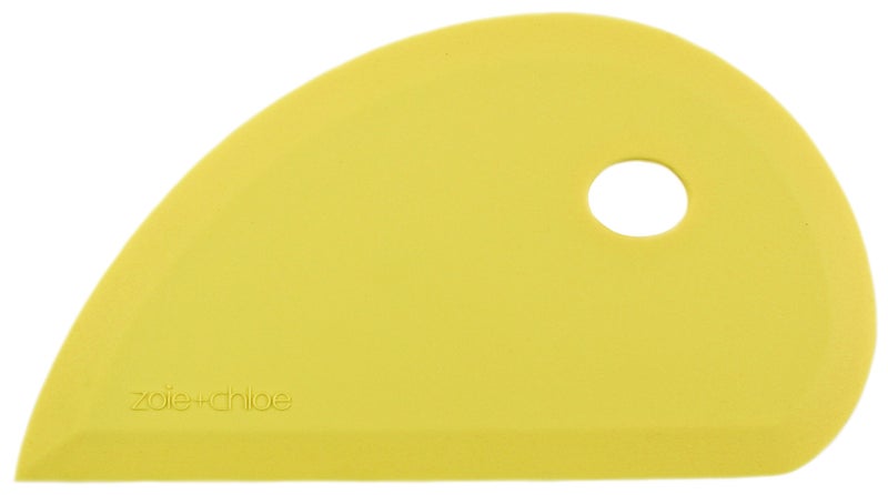 Zoie + Chloe Multipurpose Silicone Bowl Scraper - Dough Scraper for Cleaning Mixing Bowls, Baking Pan - Silicone Scraper Spatula For Painting, Smoothing, Frosting, Cake Decorating - Yellow, 7x3.75" - Image 1