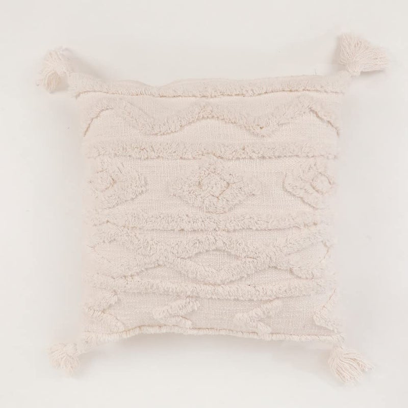 pepme pepme Tufted Cushion Cover Arrow Diamond Wave 16x16 OffWhite  - Image 2