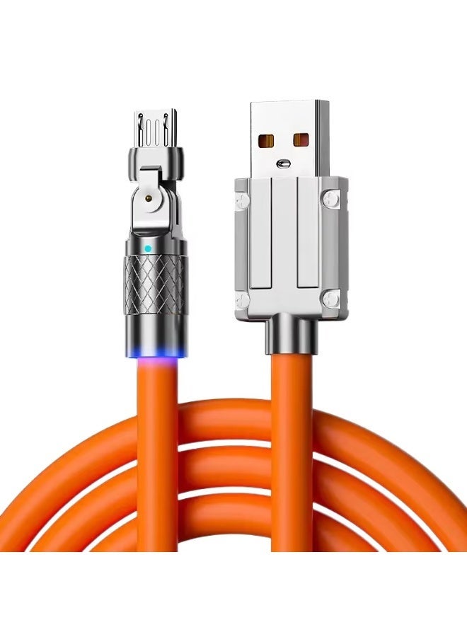 كابل شحن سريع USB إلى USB-C بزاوية 180 درجة، رأس يمين، شحن فائق السرعة، 2 متر، مثالي للهواتف المحمولة، نقل بيانات، لعب الألعاب أثناء الشحن - Image 2