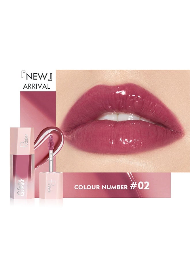 pudaier Ultra Glossy Lip Gloss Diamond Matte Lip Oil Gloss Glitter Metallic Liquid Lipstick Glitter Shimmer Lip Glaze Shimmery Finish High Pigment Long Lasting Lip Gloss Tint Makeup #02 - Image 2