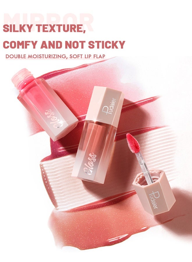 pudaier Ultra Glossy Lip Gloss Diamond Matte Lip Oil Gloss Glitter Metallic Liquid Lipstick Glitter Shimmer Lip Glaze Shimmery Finish High Pigment Long Lasting Lip Gloss Tint Makeup #02 - Image 4