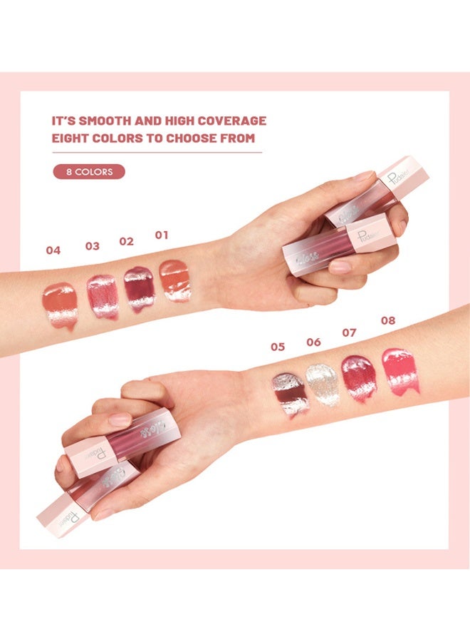 pudaier Ultra Glossy Lip Gloss Diamond Matte Lip Oil Gloss Glitter Metallic Liquid Lipstick Glitter Shimmer Lip Glaze Shimmery Finish High Pigment Long Lasting Lip Gloss Tint Makeup #02 - Image 3