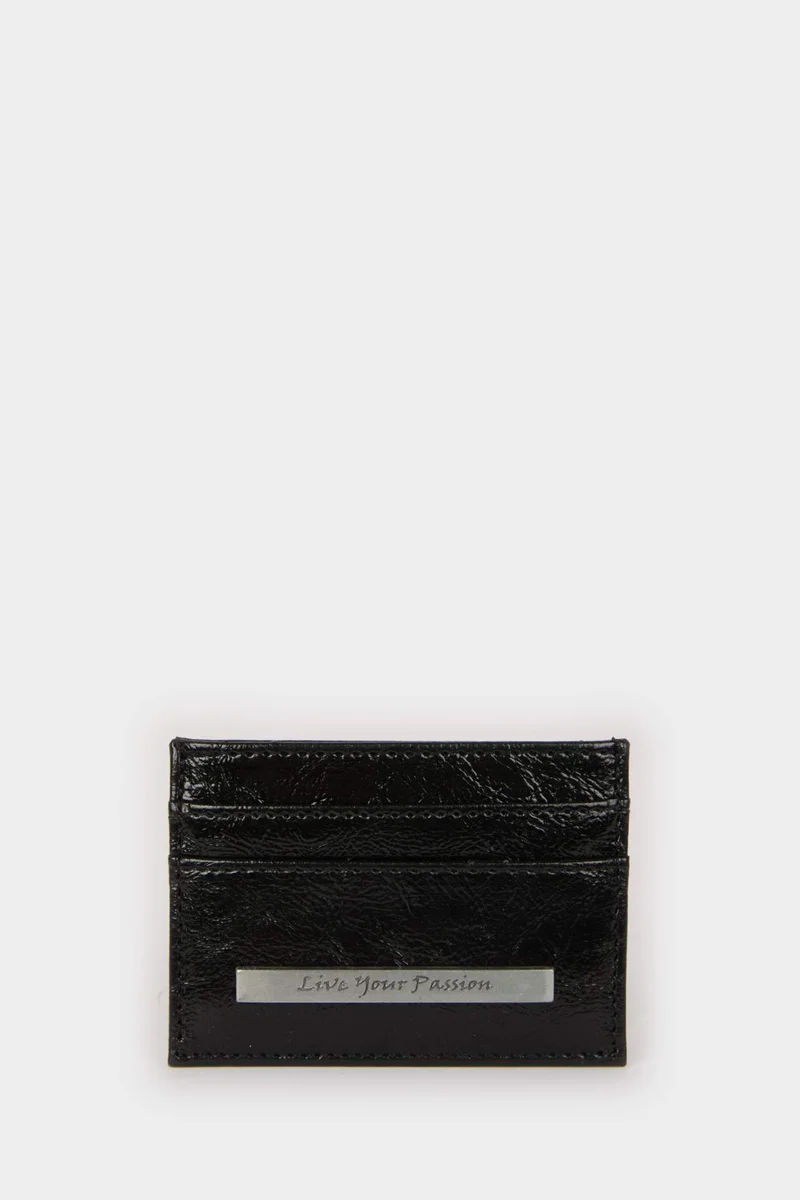 ديفاكتو Woman Faux Leather Business Card Wallet