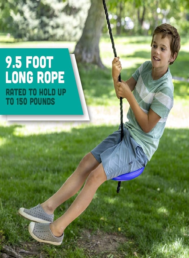 Squirrel Products Heavy Duty Plastic Tree Swing - Disc Rope Swing with Leg Protectors - Additions & Replacements - Outdoor Play Equipment - Blue - Image 3
