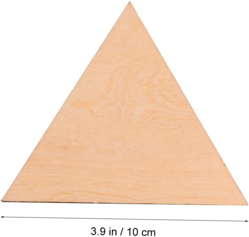 Healifty 15pcs Smooth Unfinished Wooden Triangle Slices for DIY Crafts Rustic Decoration Home Wedding Ornaments Painting Blanks Crafting Wood Pendants - Image 3