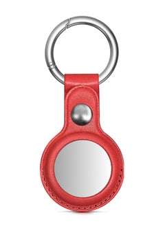 Leather AirTag Keyring Case For Apple Airtag Holder Protective Leather Airtags Case Tracker Cover with Air Tag Holder Airtag Key Ring Compatible with Apple New AirTag Dog