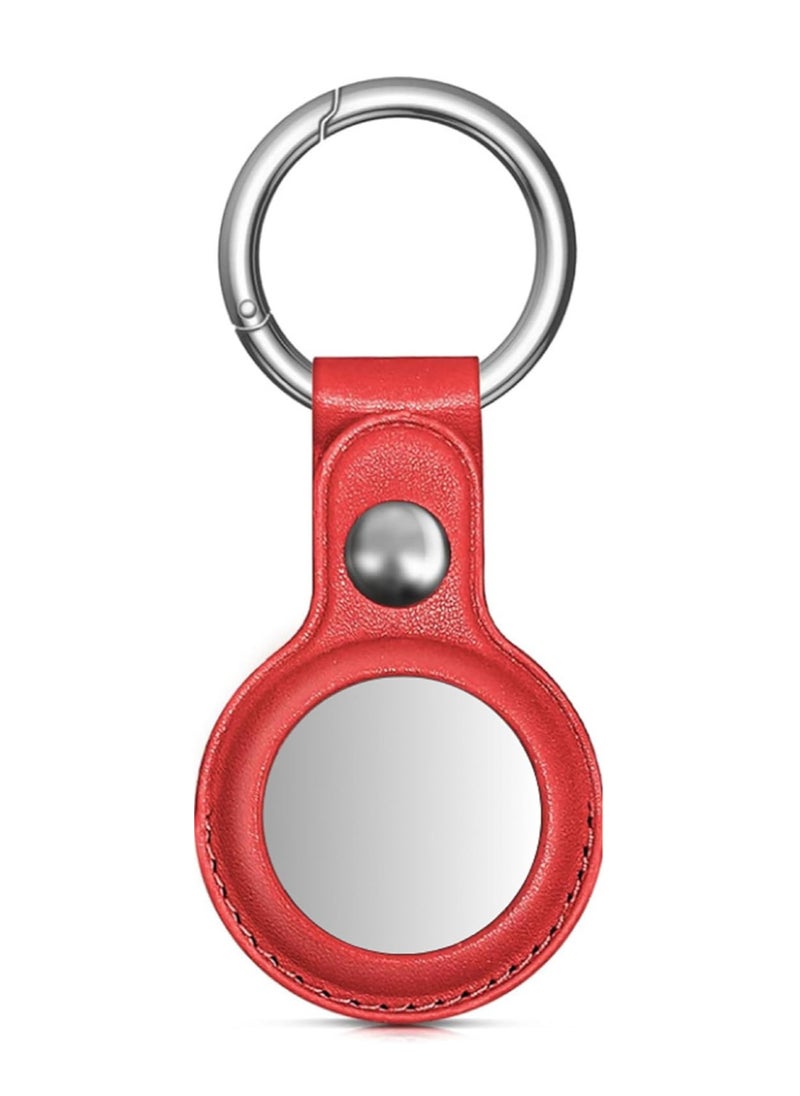 Generic - Leather AirTag Keyring Case For Apple Airtag Holder Protective Leather Airtags Case Tracker Cover with Air Tag Holder Airtag Key Ring Compatible with Apple New AirTag Dog - Image 1