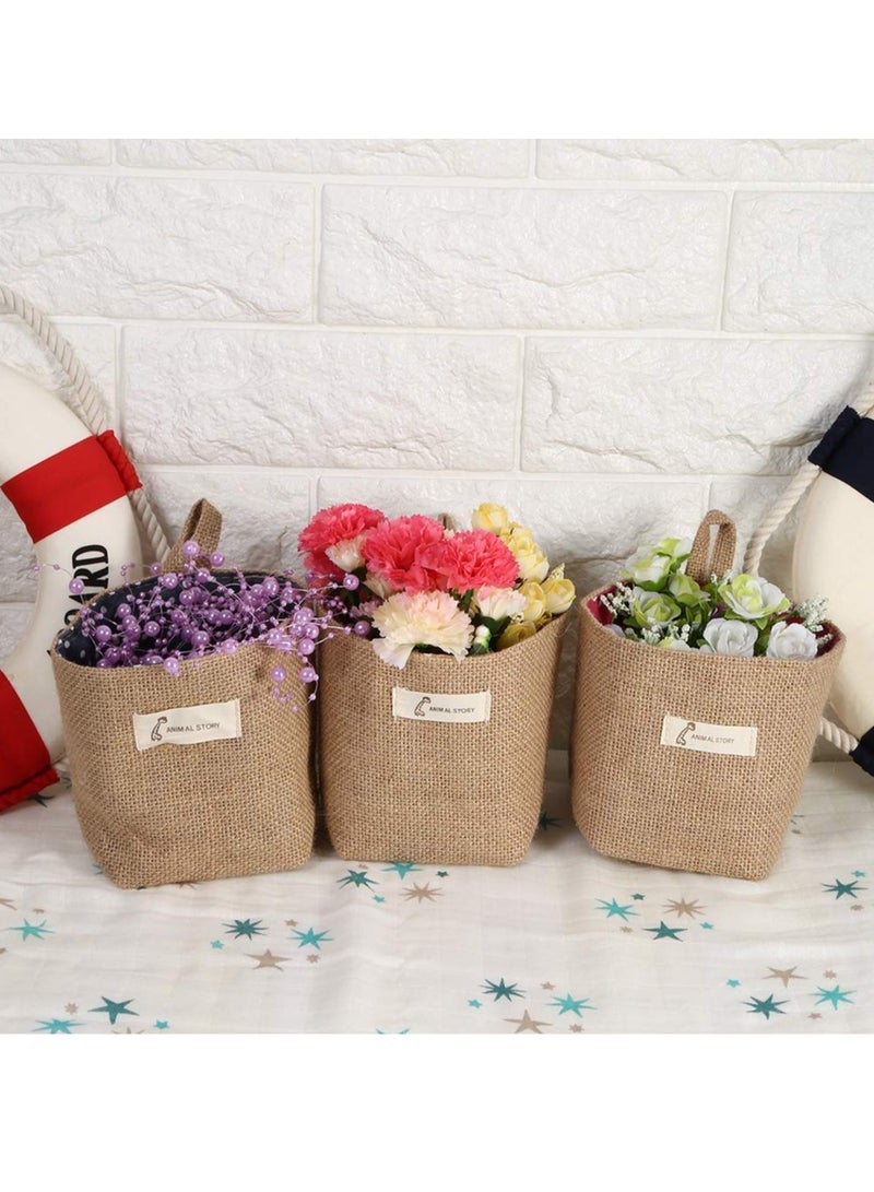 Bukela Laundry Basket, Cotton Linen Hamper Hanging Clothes Bag Home Gadget Storage Organizer Foldable Basket Bin (Khaki Stripe) - Image 4