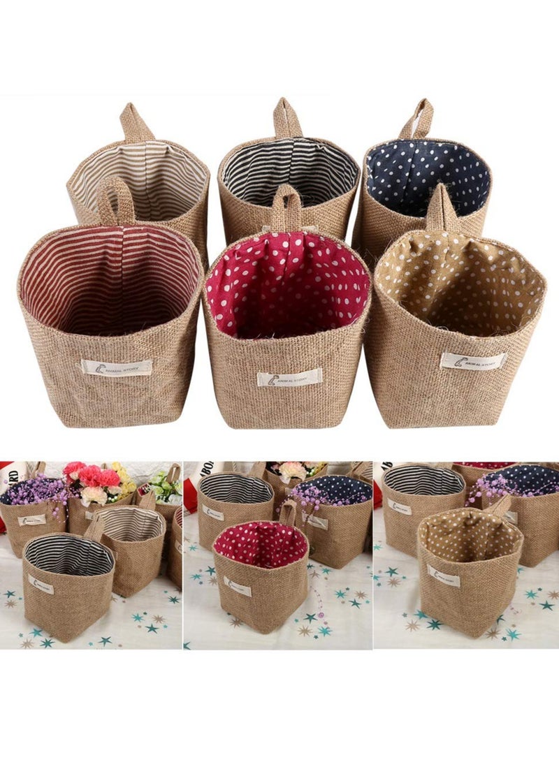 Bukela Laundry Basket, Cotton Linen Hamper Hanging Clothes Bag Home Gadget Storage Organizer Foldable Basket Bin (Khaki Stripe) - Image 5