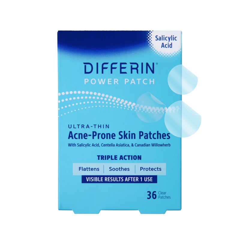 Differin Acne Patches Pimple Patches for Acne Prone Skin Formulated with Salicylic Acid and Centella Fast Triple Action Power Patch for Day  Night Dermatologist Tested 36 Count