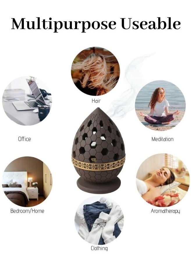 daroge Resin Material Dome Style Oud Incense Burner - Chocolate  - Image 2