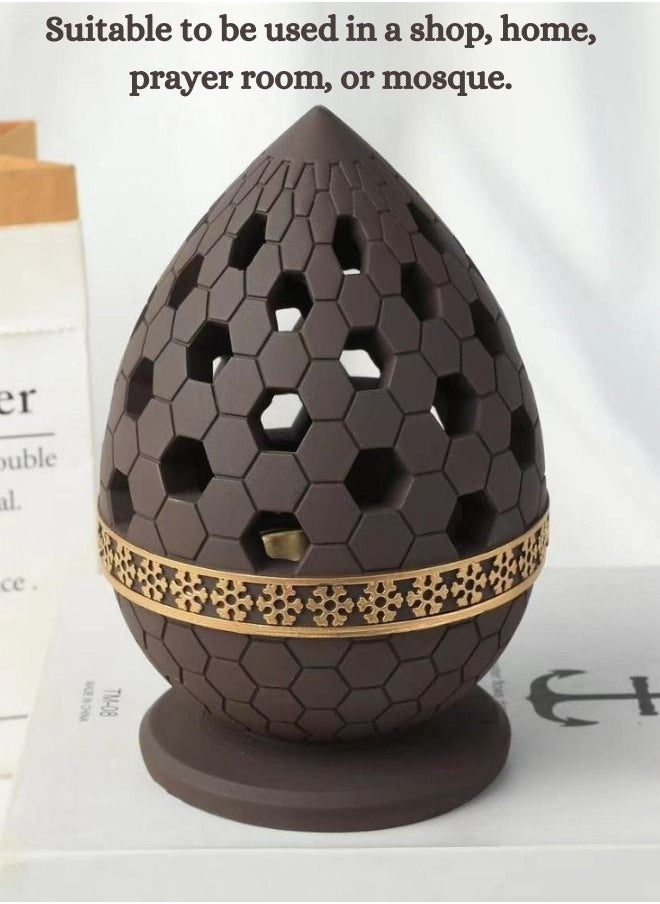 daroge Resin Material Dome Style Oud Incense Burner - Chocolate  - Image 3