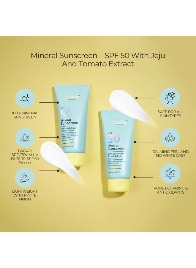 صن كي واقي شمس معدني 100% من صنكي، عامل حماية من الشمس 50 PA++++ | مُختَبَر مخبرياً، يحتوي على ثاني أكسيد الزنك والتيتانيوم | مستخلص الطماطم وجزيرة جيجو، والطحالب الحمراء | حماية واسعة النطاق من الأشعة فوق البنفسجية UVA/B | لا يترك طبقة بيضاء، لمسة نهائية مطفية | مناسب لجميع أنواع البشرة: العادية، والدهنية، والجافة | 50 غرام - Image 4