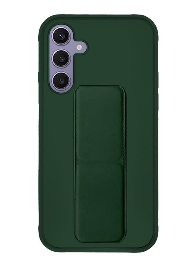 CATANES Samsung Galaxy S24 Plus Case Magnetic Stand and Holder Premium Silicone Vertical and Horizontal Hand Strap Grip Multi Stand Car Mount Kickstand Case Finger Strap Cover Green  - Image 1