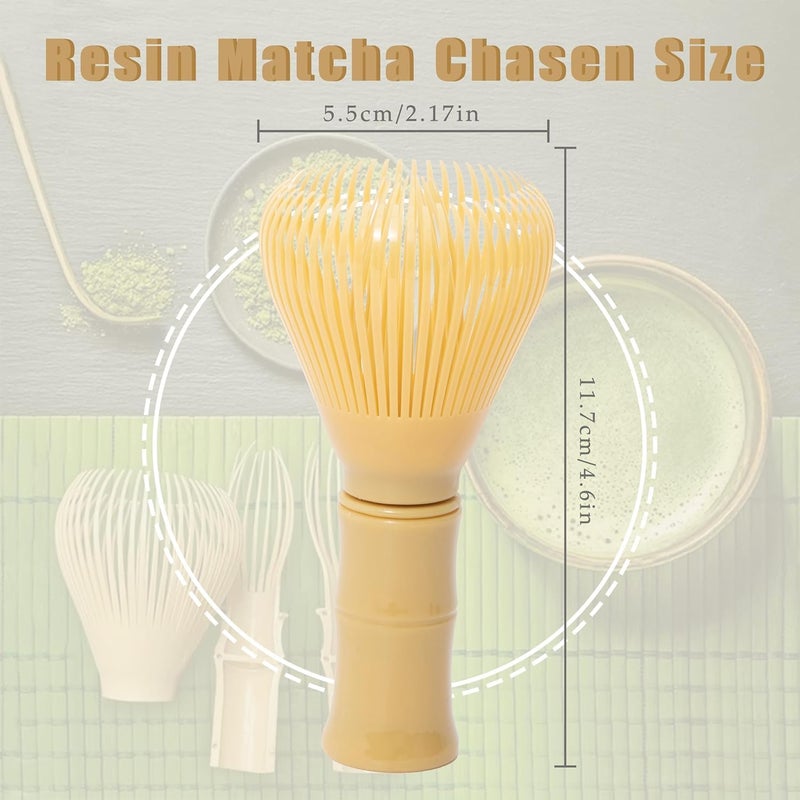 Sumsive Resin Matcha Whisk Traditional Japanese Chasen Matcha Tea Whisk Gifts for Tea Lovers Reusable Plastic Matcha Whisk for Authentic Tea Preparation (yellow) - Image 3