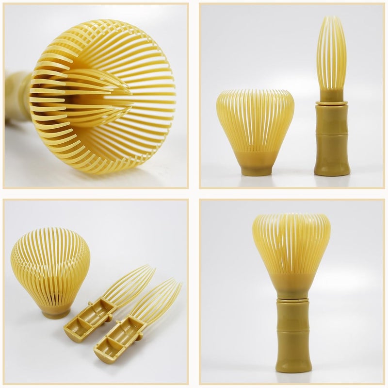 Sumsive Resin Matcha Whisk Traditional Japanese Chasen Matcha Tea Whisk Gifts for Tea Lovers Reusable Plastic Matcha Whisk for Authentic Tea Preparation (yellow) - Image 5