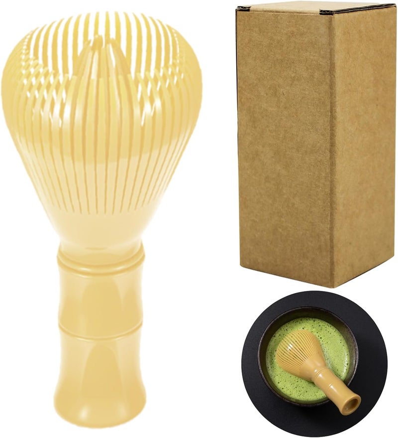 Sumsive Resin Matcha Whisk Traditional Japanese Chasen Matcha Tea Whisk Gifts for Tea Lovers Reusable Plastic Matcha Whisk for Authentic Tea Preparation (yellow) - Image 1