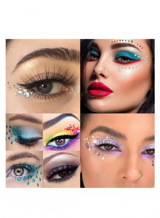 2310 PCS Self Adhesive Rhinestone Gem Stickers For Face Nail Body Makeup Festival,4 Size 14 Sheets Bling Jewels Stickers For DIY Craft Card Decorations (includes a small pair of tweezers - tools) - Image 5