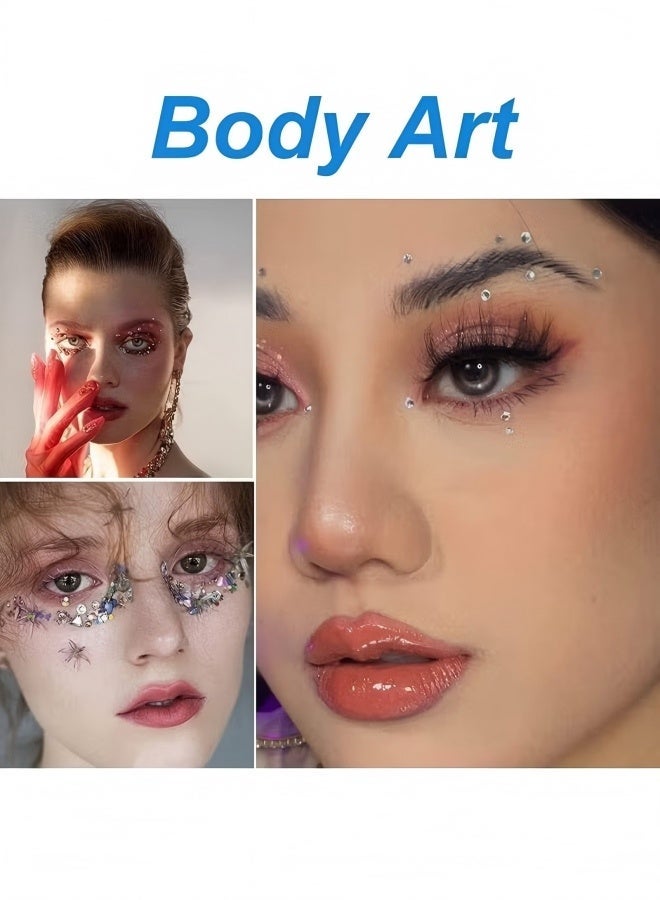 2310 PCS Self Adhesive Rhinestone Gem Stickers For Face Nail Body Makeup Festival,4 Size 14 Sheets Bling Jewels Stickers For DIY Craft Card Decorations (includes a small pair of tweezers - tools) - Image 1