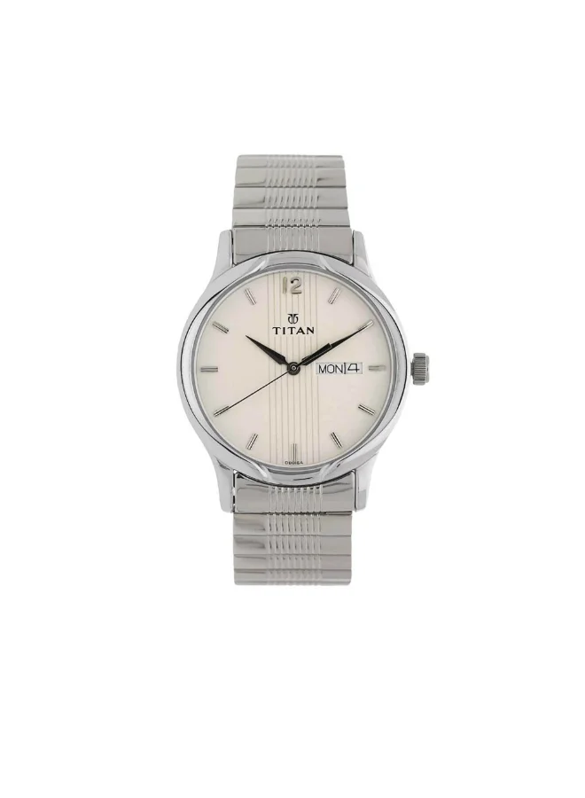 تيتان Men Analog Display Watch With Silver Metal Strap - 1580SM03