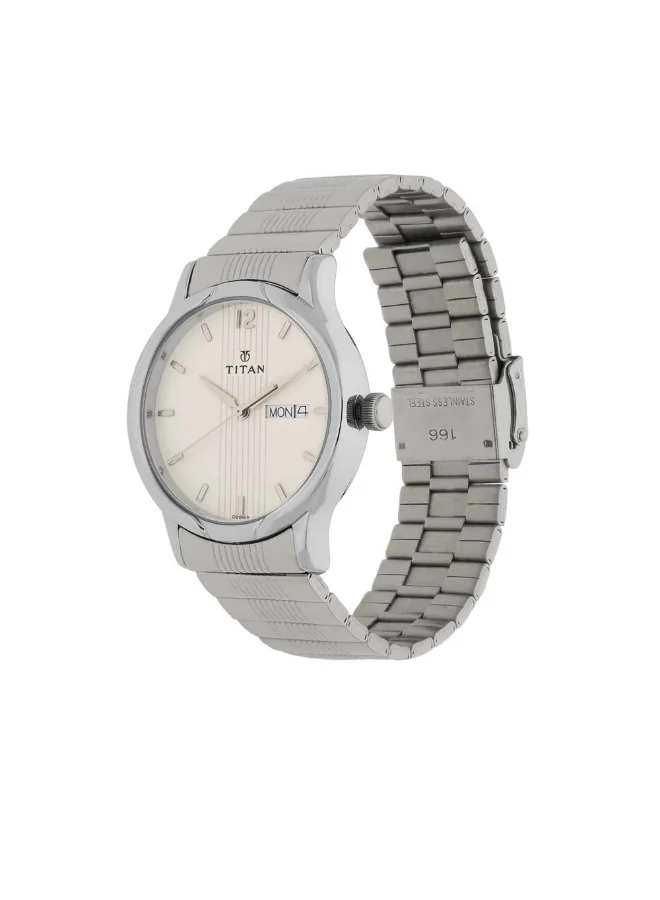 تيتان Men Analog Display Watch With Silver Metal Strap - 1580SM03