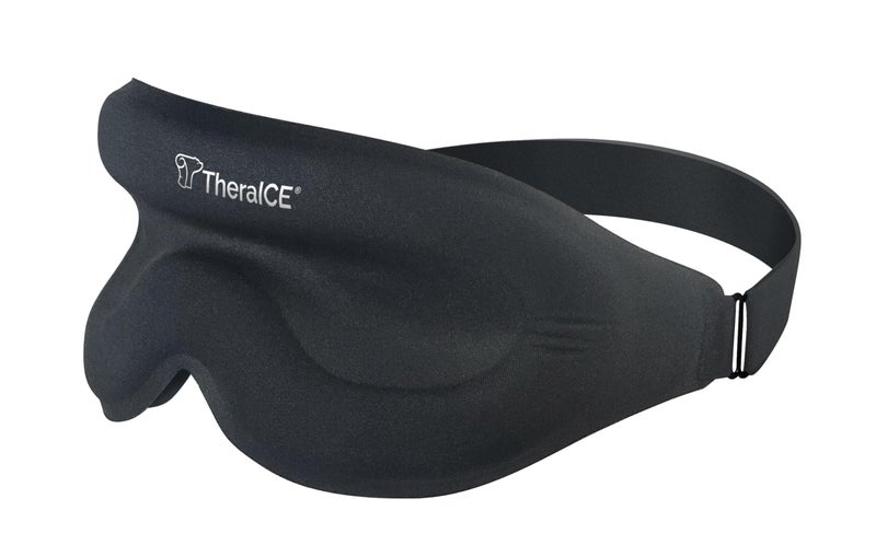 TheraICE قناع النوم ثيرا آيس + جل تبريد لتخفيف الألم - قناع عيون أسود للحجب البصري - غطاء عيون مريح ثلاثي الأبعاد بدون ضغط لحجب الضوء من أجل نوم مريح وهادئ للرجال والنساء - Image 5