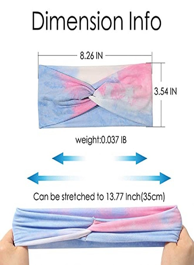 Artilady 6 Pack Wide Boho Headbands for Women - Soft Yoga Elastic Hair Bands for Girls Workout Running Sport Headwrap Non-slip Breathable (Multicolor) - Image 3