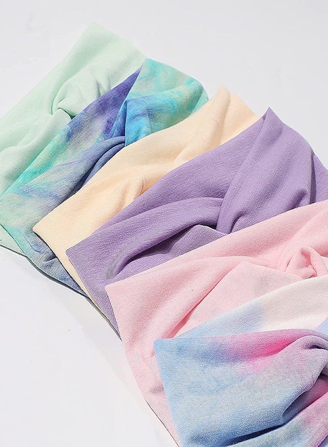 Artilady 6 Pack Wide Boho Headbands for Women - Soft Yoga Elastic Hair Bands for Girls Workout Running Sport Headwrap Non-slip Breathable (Multicolor) - Image 5