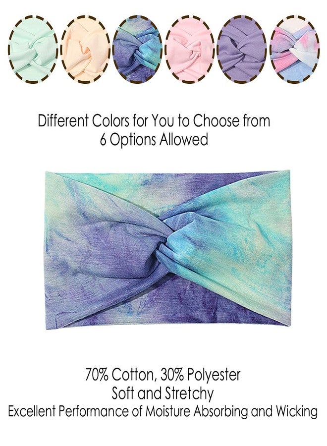 Artilady 6 Pack Wide Boho Headbands for Women - Soft Yoga Elastic Hair Bands for Girls Workout Running Sport Headwrap Non-slip Breathable (Multicolor) - Image 4