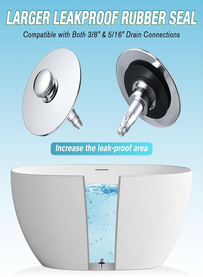Dreyoo قطعة بديلة لسدادة تصريف حوض الاستحمام Dreyoo Lift and Turn بتصميم ساق نحاسية 5/16 و3/8 بوصة لتناسب معظم أحواض الاستحمام القياسية، سدادة حوض استحمام عالمية مع سدادة مطاطية - Image 5