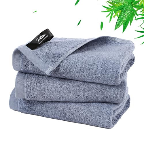 JEFFSUN Reusable Makeup Remover Towels, 13x13 inch Extra Large Wash Cloths for Face and Body, Super Soft and Gentle Face Towel on Sensitive Skin, Easy to Rinse Fast Dry Denim Blue Facial Cleansing Cloths - Image 1