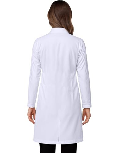NY Threads Professional White Lab Coat for Women, Long Sleeve Medical Coat 1 Pack, Medium, White - Image 3
