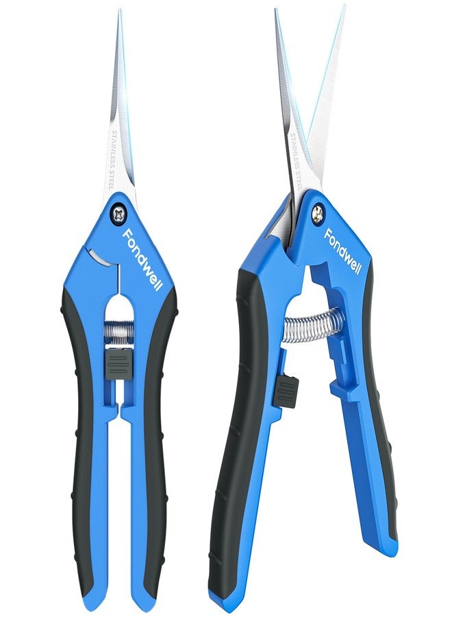 Fondwell 6.5" Pruning Shears Trimming Scissors: Small Garden Snips with Micro Tip - Plant Clippers of High Cutting Efficiency - Image 1