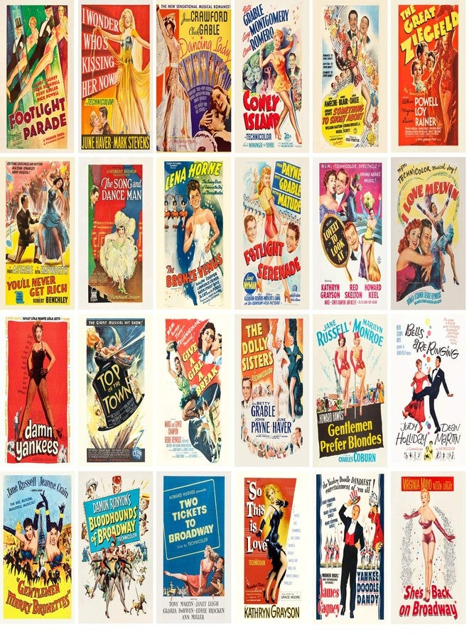 PIXILUV Vintage PostCards 24 pcs VINTAGE MUSICAL MOVIES Vintage Movie Posters REPRINT - Image 2