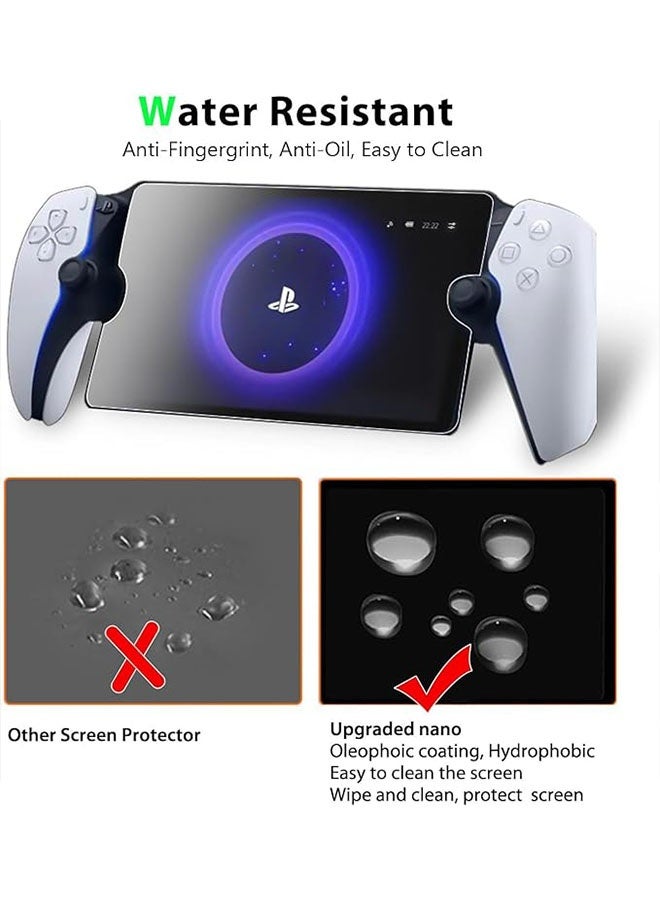 2 Pack Screen Protector for PlayStation Portal Remote Player 8 inch, 9H Hardness Anti Scratch PS5 Transparent Glass Film, PS5 Ultra HD Tempered Glass Screen Protector, Anti-Fingerprint, Clear - Image 5