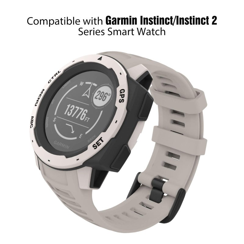 MoKo 2Pack Watch Strap Compatible with Garmin Instinct Esports/Solar/Tactical/Tide Military Watch,Silicone Adjustable Replacement Band Fit Garmin Instinct 2 Sports GPS Smart Watch,Graphit Gray/Tundra - Image 2