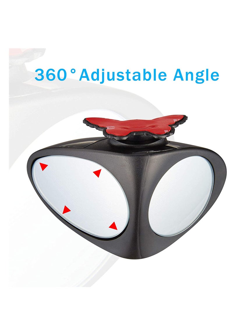 KASTWAVE 2 in 1 Car Blind Spot Mirror 360 Rotation Adjustable HD Glass Wide Angle Convex Rear View Mirror Blind Spot  - Image 4