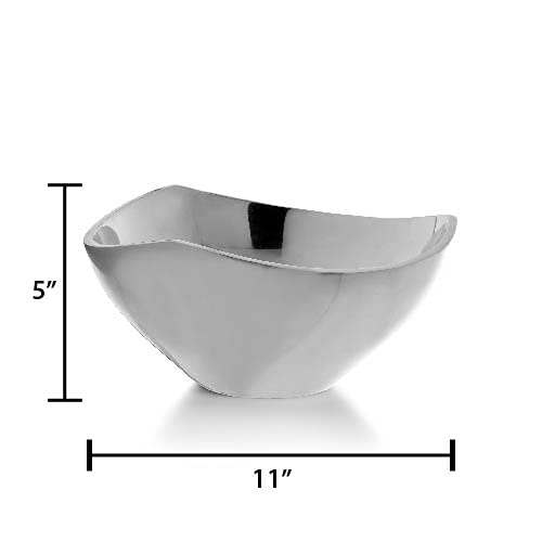 Nambe Tri-Corner Bowl | Made of Metal Alloy | Large Silver Serving Bowl for Side Dishes, Home Decor, and Fruit | Use for Countertop Display and Home Bar Décor | 11-Inch - Image 4