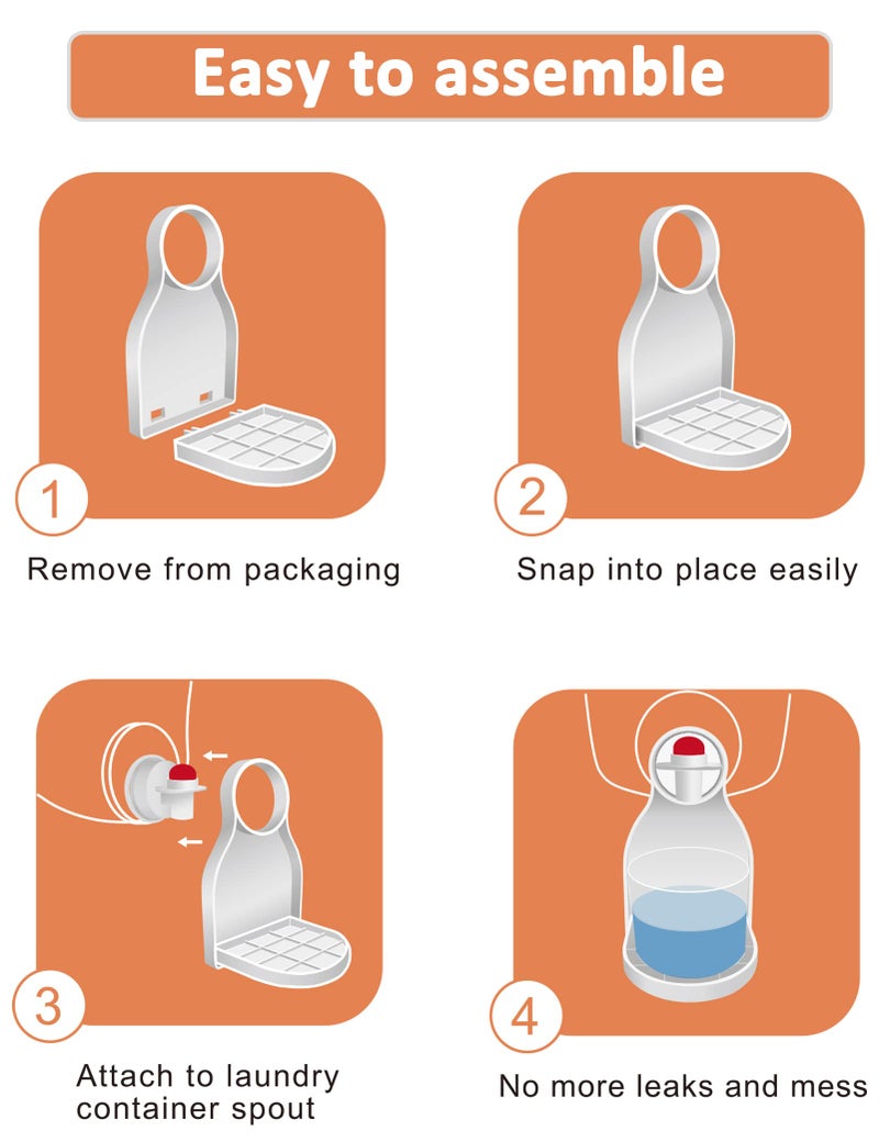 KTCEFE Laundry Detergent Cup Holder, Detergent Drip Catcher, Fabric Softener Liquid Tray Dispenser Organizer Drip Catcher, Laundry Accessories, Keep Laundry Room Tidy (2 Pack) - Image 4