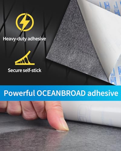 OCEANBROAD Diamond Pattern Boat Flooring Self-Adhesive EVA Foam Marine Decking Non-Slip Sheet for Boats, 96''x23.5'' Gray with Black Lines - Image 2