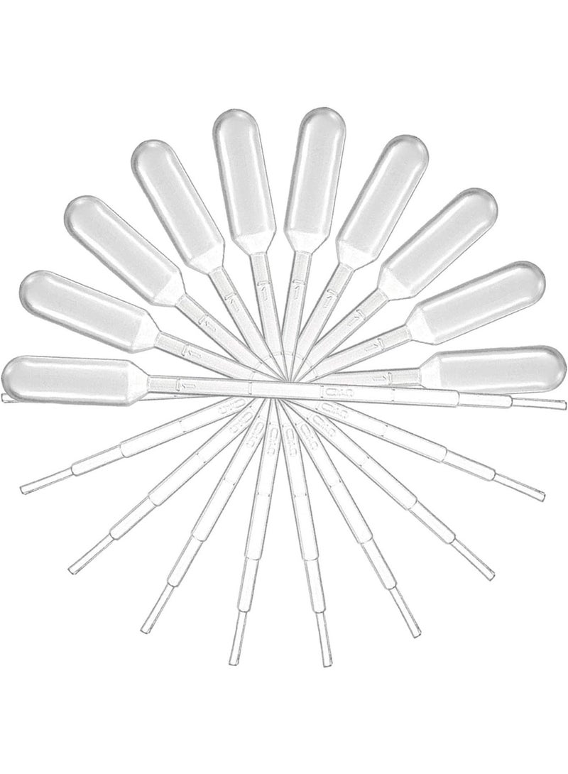 Protect Pasteur Pipettes 1ml, Disposable Plastic Transfer Pipette Dropper Graduated Calibrated Lab Pipettes for Science Laboratory, Experiment, Make up Tool - Image 1